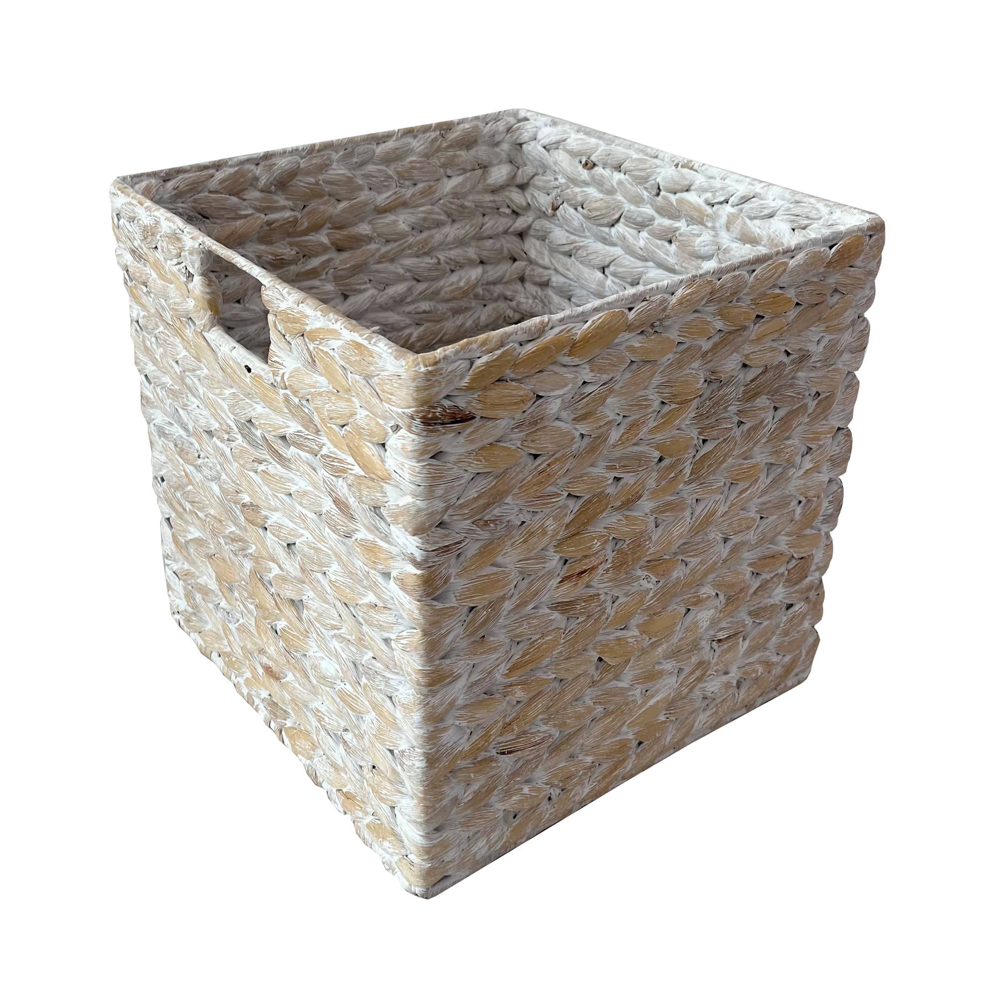 Small Whitewashed Cube Basket by Ashland®